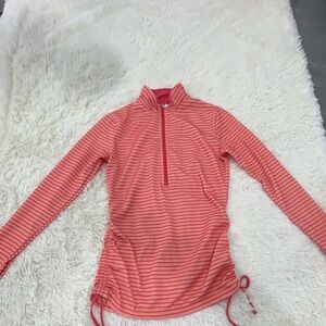 Striped Coral Long Sleeve Pullover